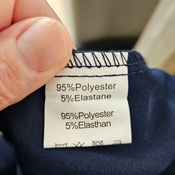 Grace Karin Womens High Waist Pants Size Medium Belt Fold-Up Leg Opening Navy - Picture 10 of 11